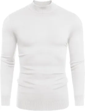 Babioboa Men's Mock Turtleneck Sweater Slim Fit Half Turtleneck Long Sleeve Knit Pullover Thermal Casual Solid Knitwear