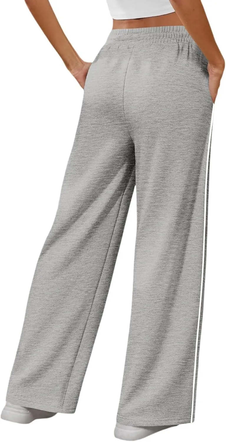 Baggy Sweatpants Women Wide Leg Lightweight Flowy High Waisted Sweatpants Comfy Lounge Pants Joggers with Pockets