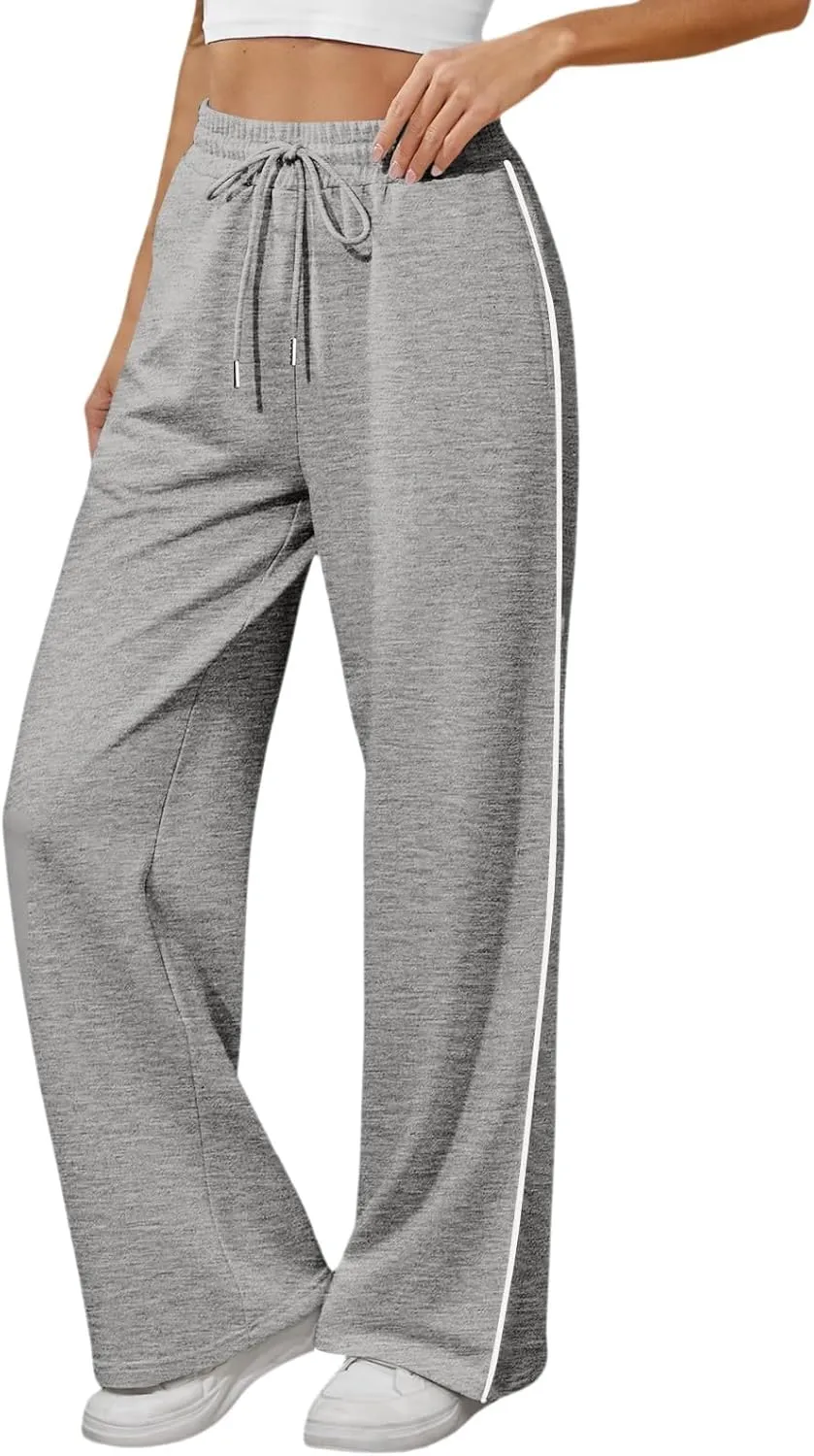 Baggy Sweatpants Women Wide Leg Lightweight Flowy High Waisted Sweatpants Comfy Lounge Pants Joggers with Pockets
