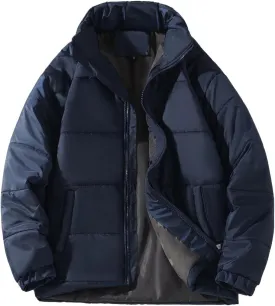 Down Cotton Coat for Men Winter Warm Quilted Jacket Thicken Padded Insulated Jacket Outwear Puffy Couple Winter Coat
