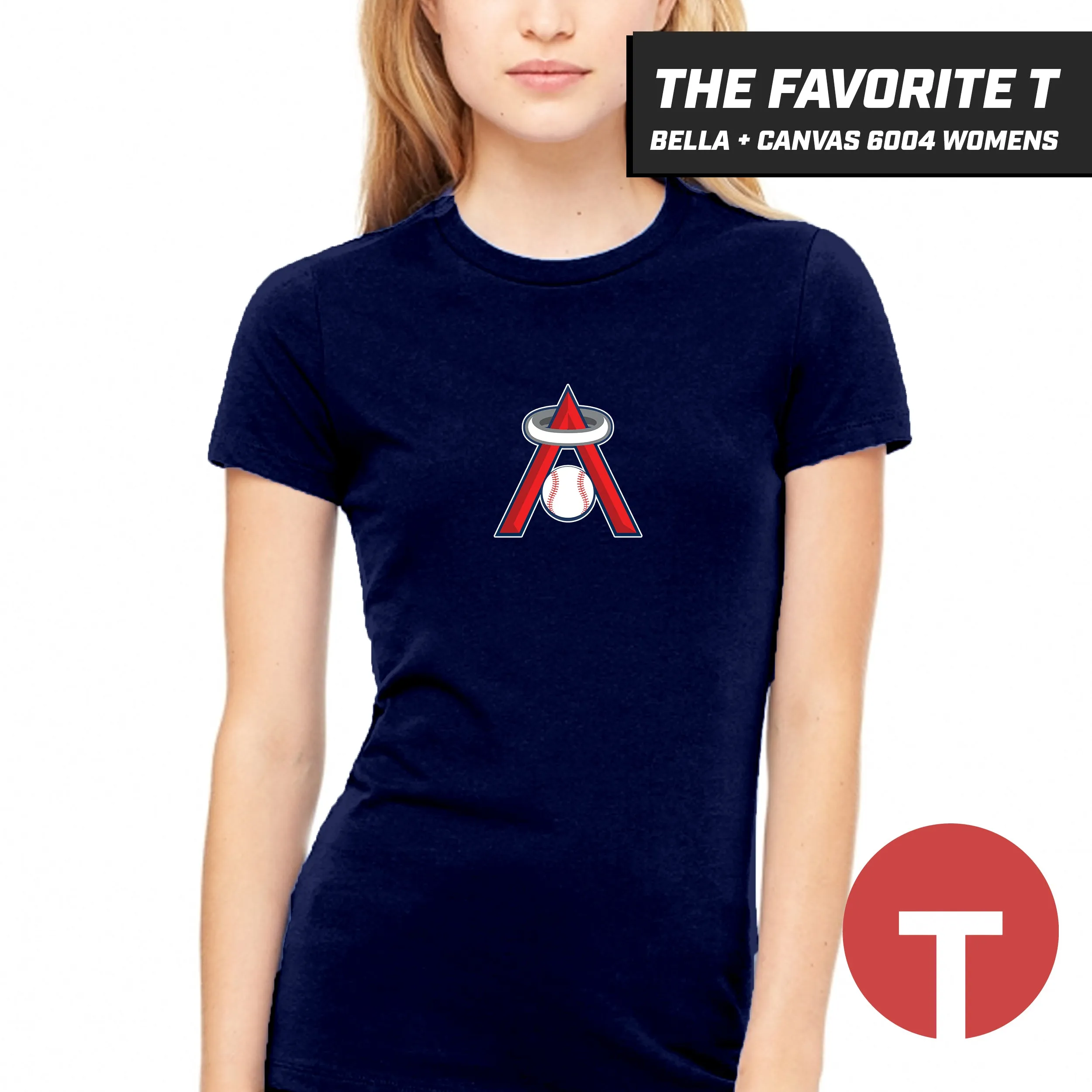 East Cobb Angels - LOGO 1 - Bella Canvas 6004 Womens "Favorite T"