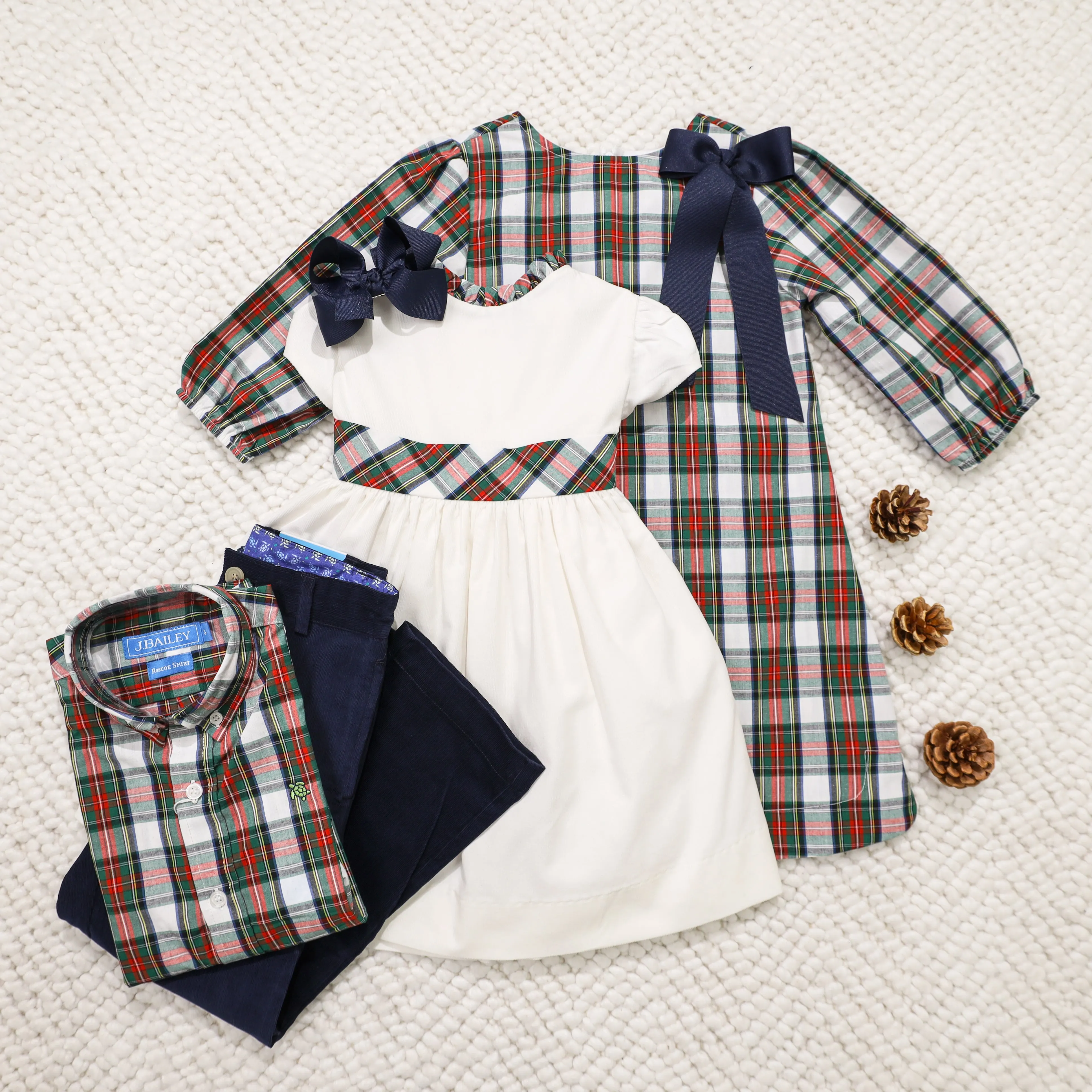 Evergreen W/ White Cord-Dress