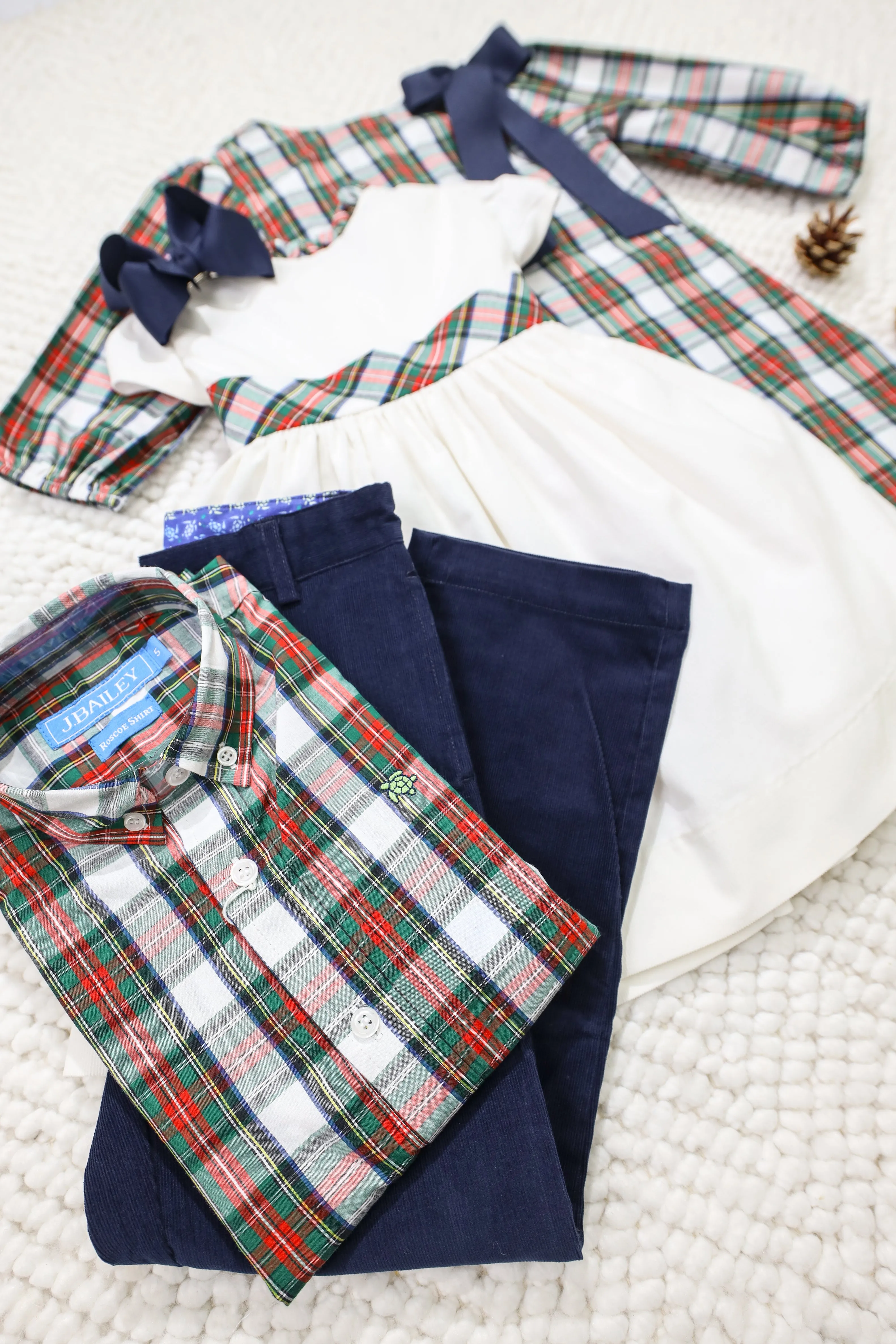 Evergreen W/ White Cord-Dress