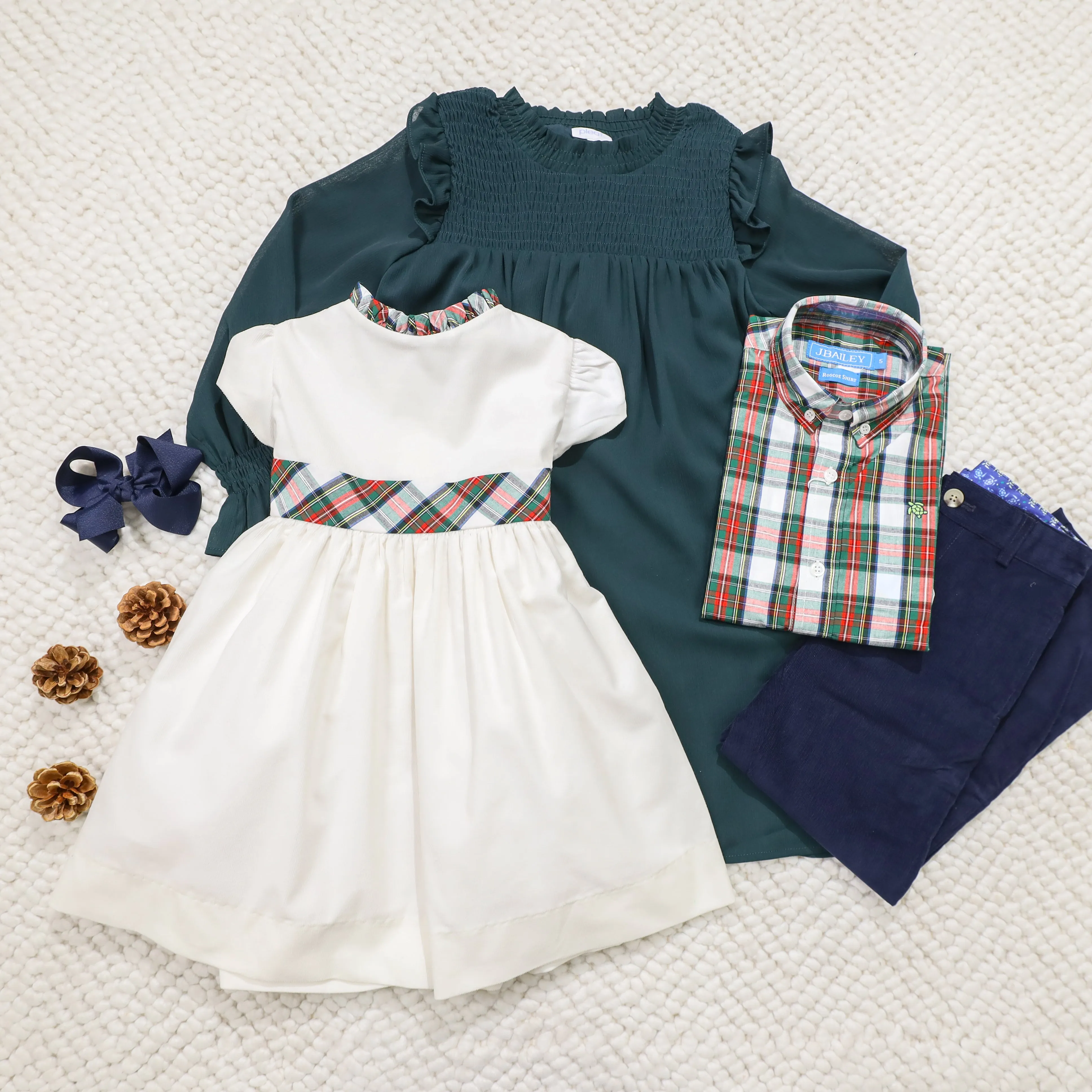 Evergreen W/ White Cord-Dress