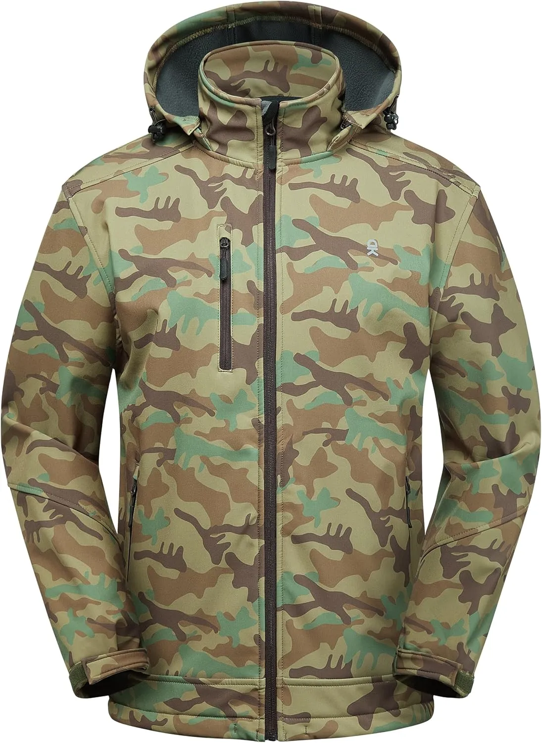 Little Donkey Andy Mens Softshell Jacket with Removable Hood, Fleece Lined