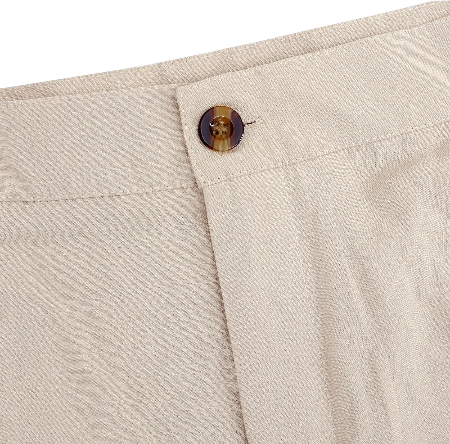 LONGBIDA Men's Linen Pants Lightweight Casual Trouser Yoga Summer Beach Pant