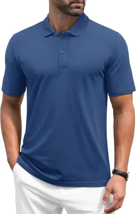 MAGCOMSEN Mens Polo Shirt Short Sleeve Golf Polo Shirt Cotton Pique Tennis Polo Shirt Lightweight Casual Shirt
