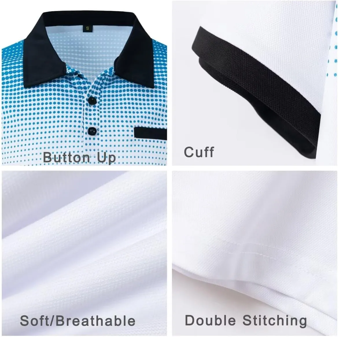 Men's Polo Shirts Short Sleeve 2025 Casual Polo T Shirt Color Block Slim Fit Golf Shirts with Pocket