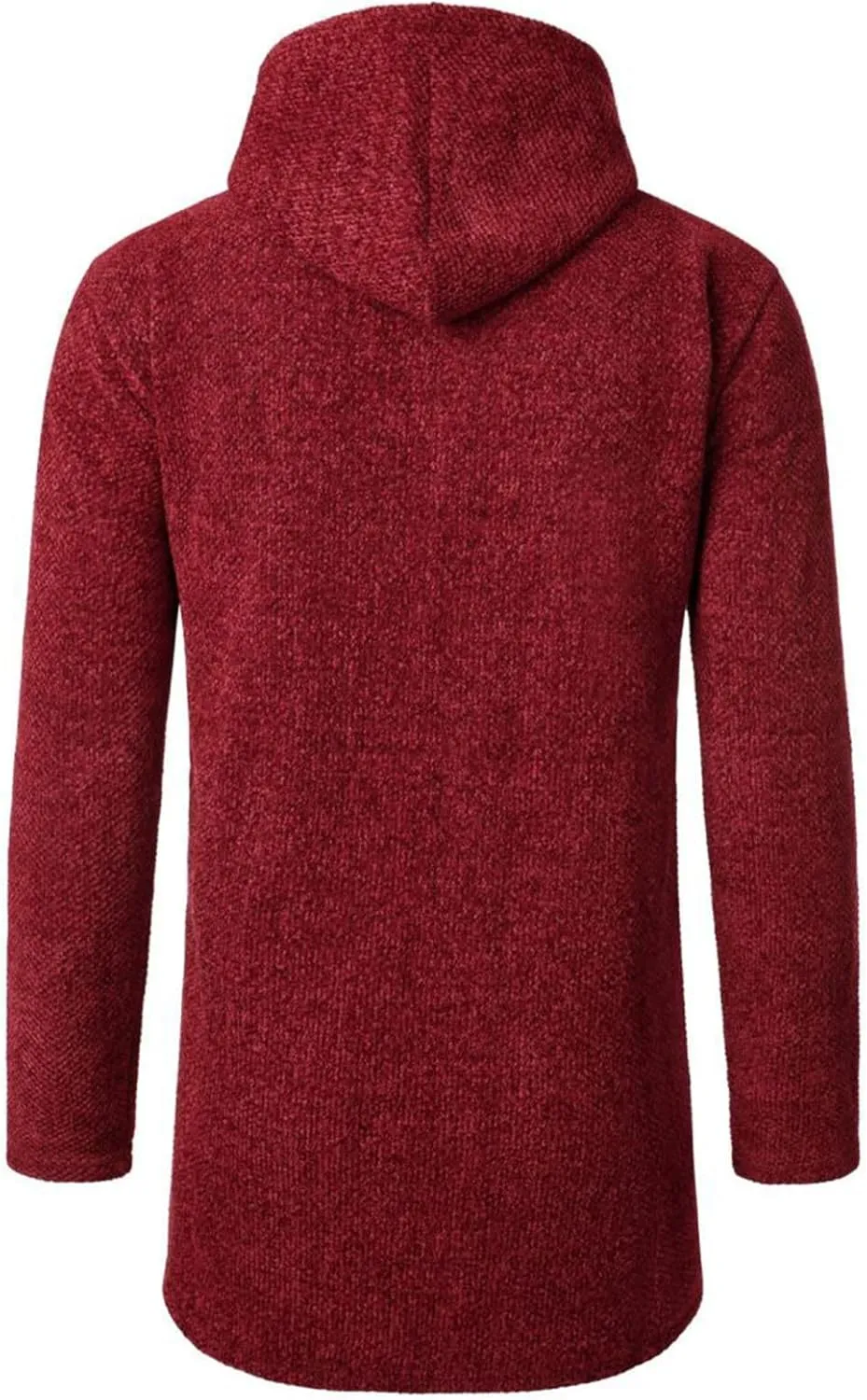 Men's Wool Blend Jacket Slim Mid Lenght Sherpa Lined Thicked Hooded Coats Casual Plush Fleece Winter Warm Overcoats