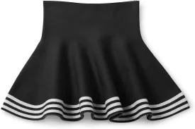 Mesinsefra Little Big Girls' High Waist Knitted Flared Pleated Skirt Casual