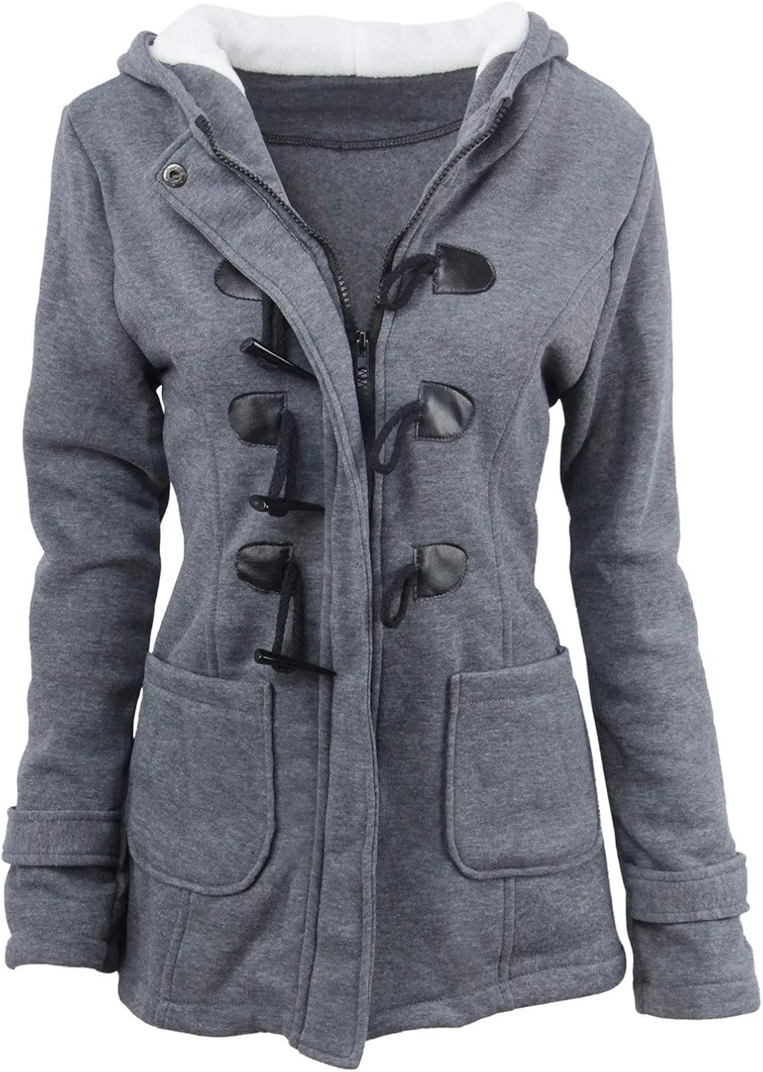PeQAQ Women 2023 Winter Coat Plus Size Thicken Warm Wool Blend Windbreaker Jackets Fashion Fleece Lined Trench Coat Overcoats