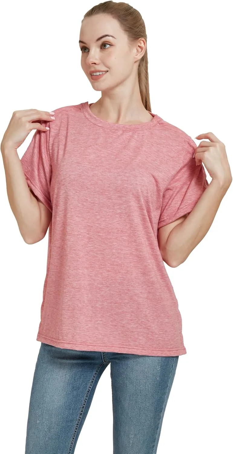 Post Shoulder Surgery Shirt, Women's Short Sleeve Shirt with Premium Snap, Chemo Clothing