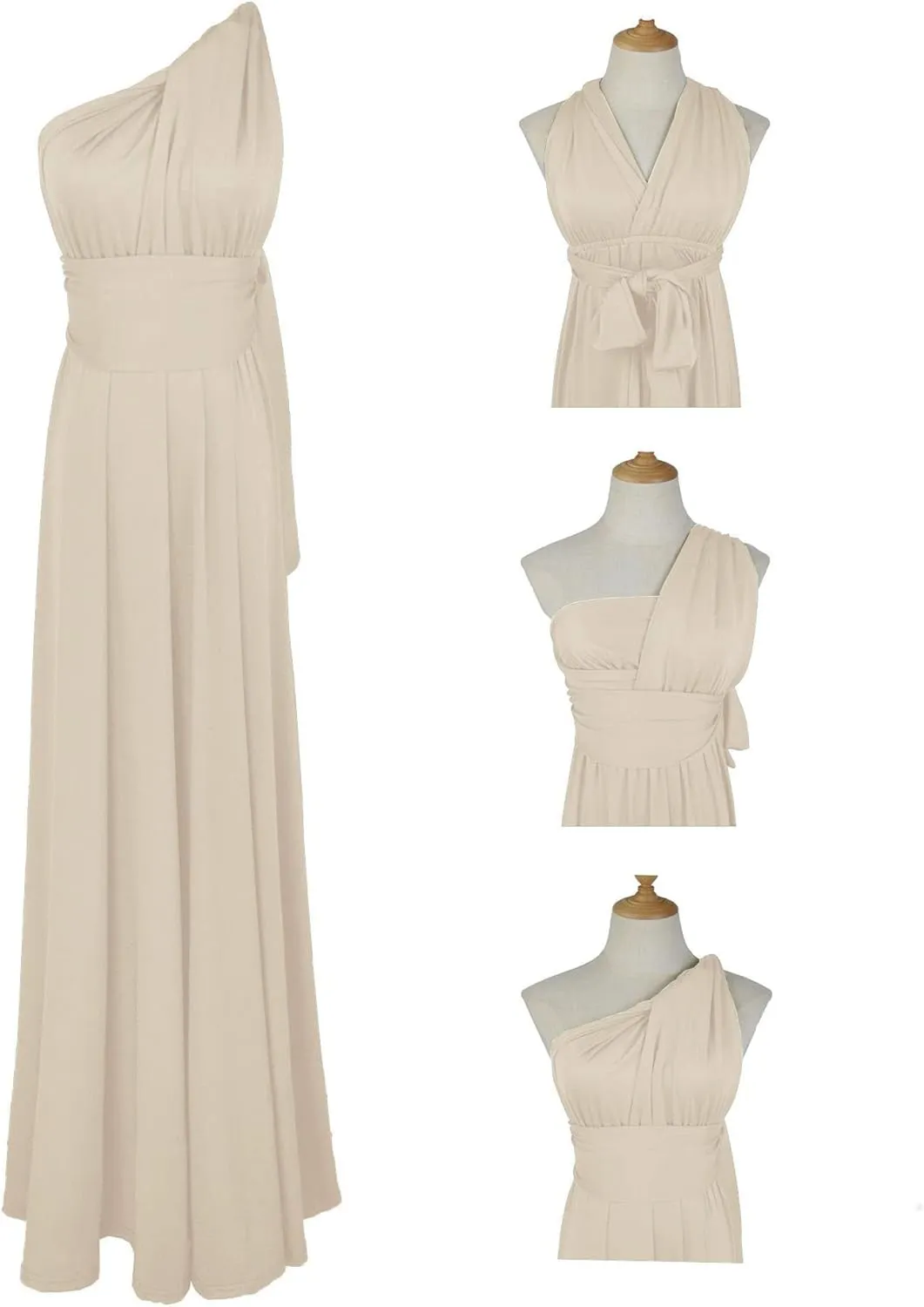 Sexyshine Women's Backless Gown Dress Convertible Multi-Way Wrap Halter Cocktail Dress Bandage Bridesmaid Long Dresses