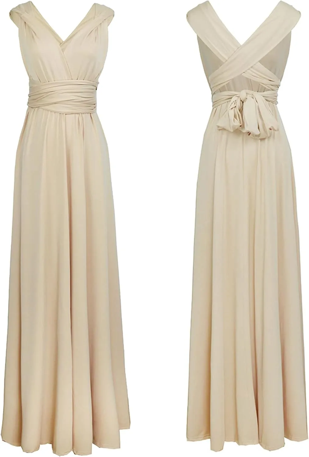Sexyshine Women's Backless Gown Dress Convertible Multi-Way Wrap Halter Cocktail Dress Bandage Bridesmaid Long Dresses