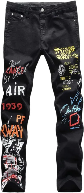 Slim Fit Men's Jeans, Ripped Stretch Jeans Denim Pants