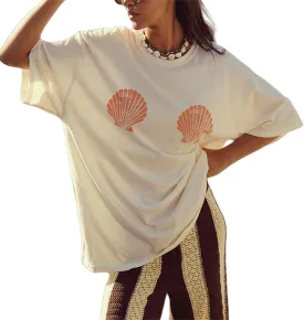 Women Oversized Graphic T-Shirt Y2k Vintage Flower Baggy California Tees Tops Summer Aesthetic Coastal Beach Shirt