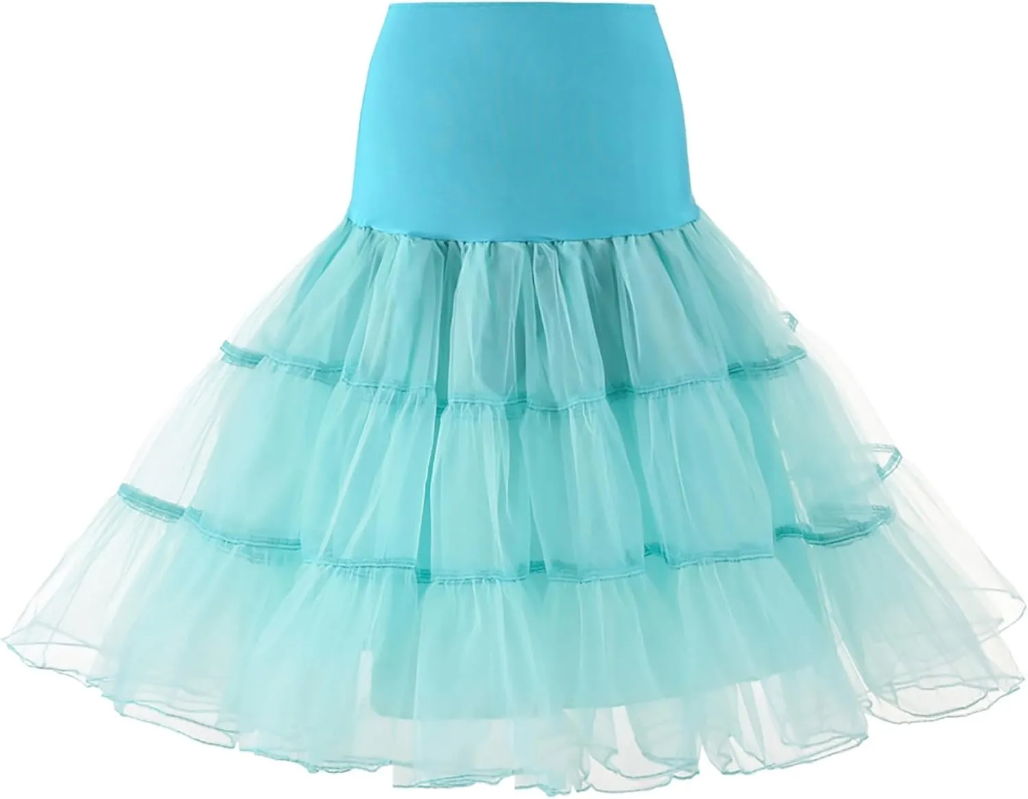 Women's 50s Vintage Rockabilly Petticoat Crinoline Skirts Tutu Underskirt 26" Net Tulle Half Slip Retro Crinoline