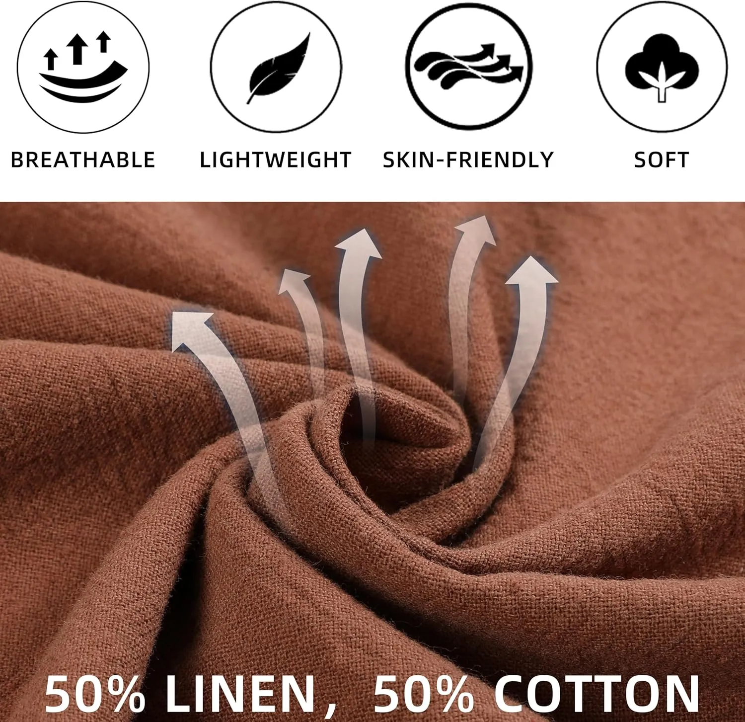 Womens Linen Pants Wide Leg High Waisted Drawstring Casual Loose Beach Pants with Pockets