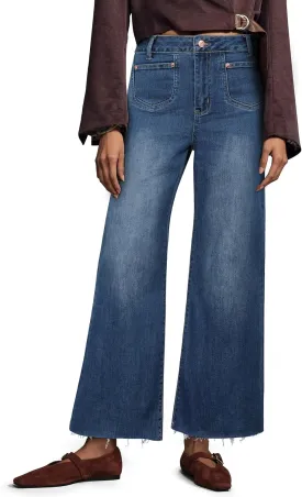 Womens Wide Leg Jeans High Waisted Baggy Jeans Stretchy Trendy Denim Pants with Pockets