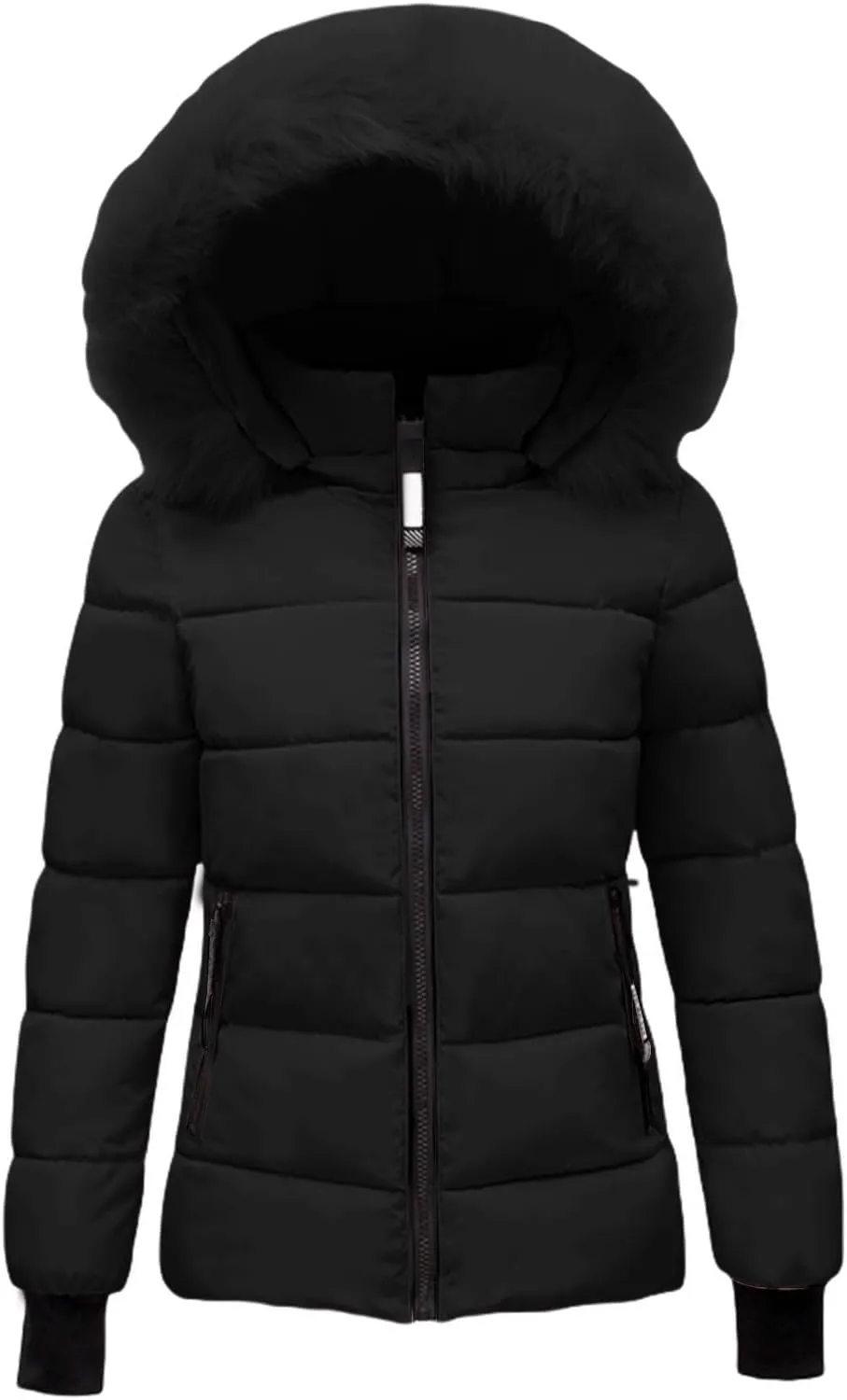 Women's Winter Warm Coats Puffer Jacket Waterproof Snow Parka with Removable Faux Fur Trim Hood