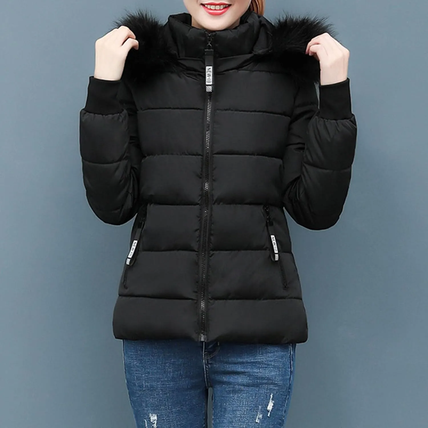 Women's Winter Warm Coats Puffer Jacket Waterproof Snow Parka with Removable Faux Fur Trim Hood
